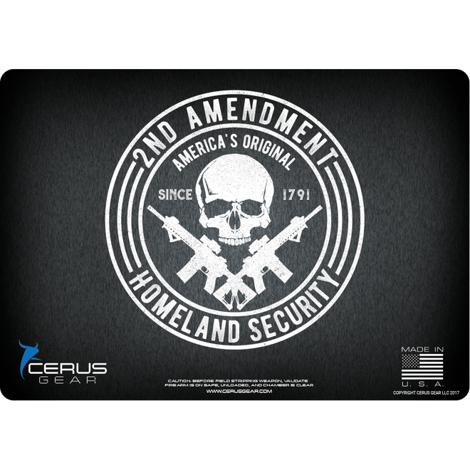 Show your Second Amendment Support with this Firearm Mat in Black Distress