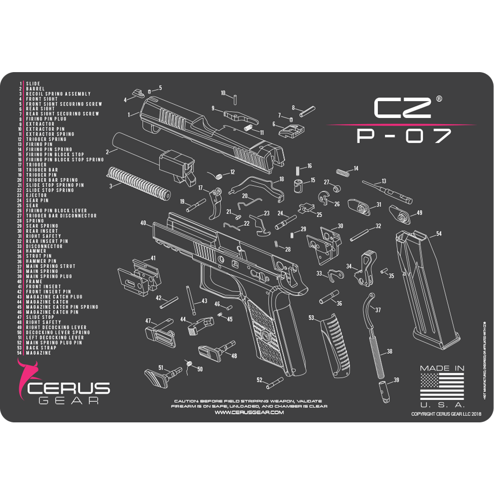 CZ® P-07 Schematic Handgun Mat