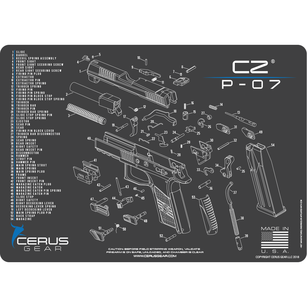 CZ® P-07 Schematic Handgun Mat