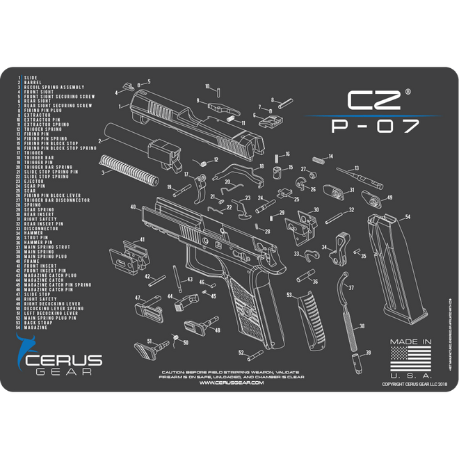 CZ® P-07 Schematic Handgun Mat