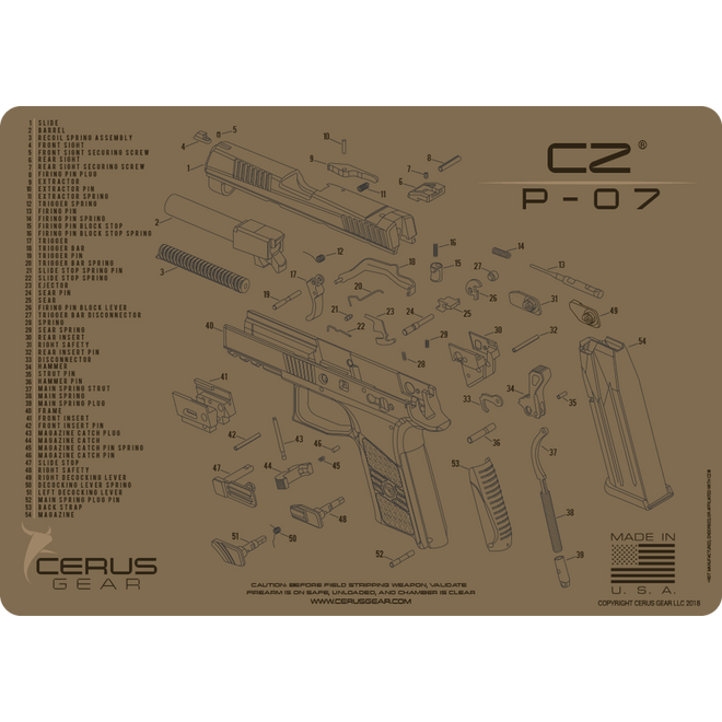 CZ® P-07 Schematic Handgun Mat
