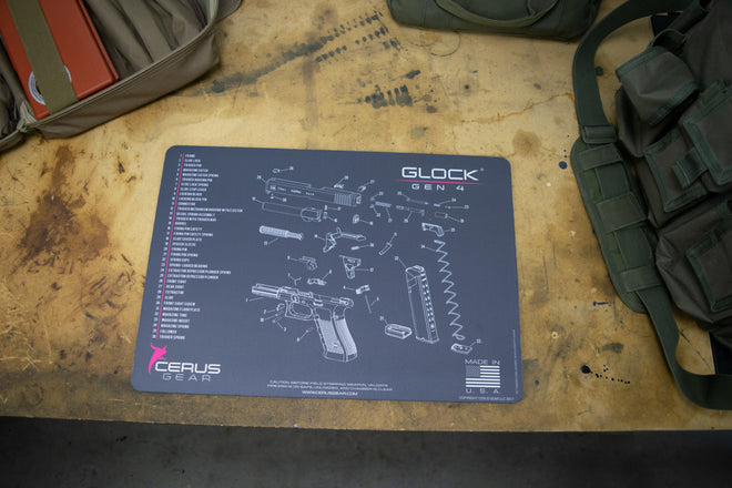 GLOCK GEN 4 GUN CLEANING BENCH MAT GREY PINK