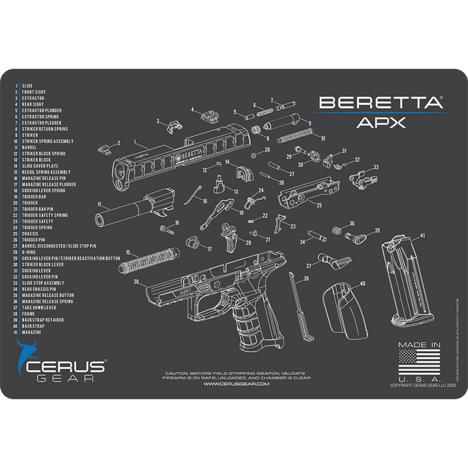 Beretta® APX Schematic Handgun Mat