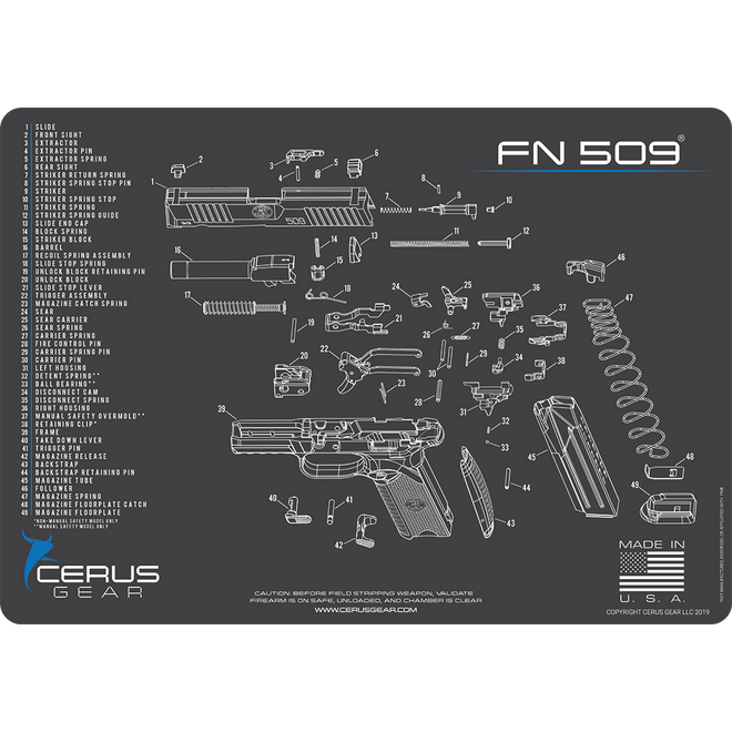 FN 509® Schematic Handgun Mat