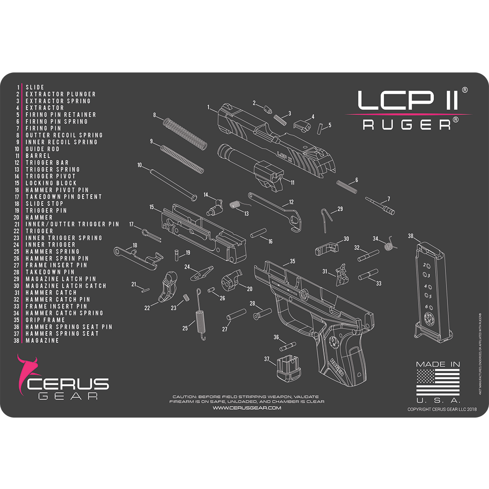 LADY'S GUN CLEANING MAT CCW 380