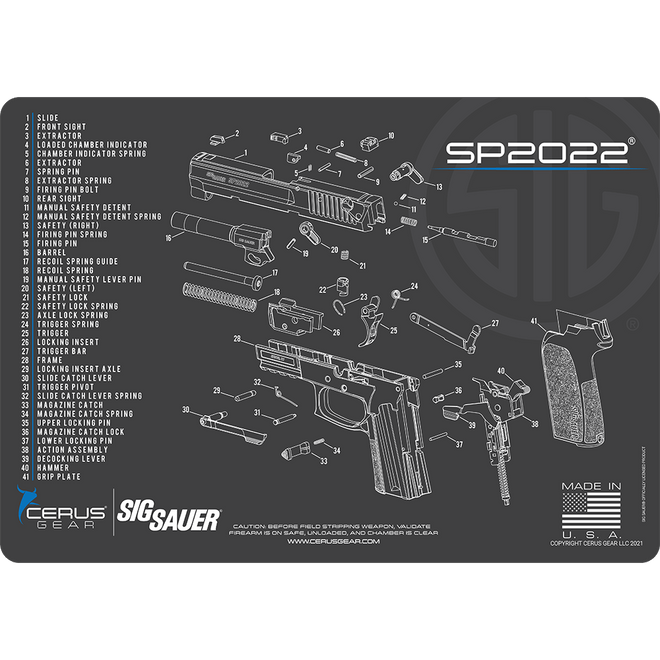 SIG SAUER® SP2022 Schematic Handgun Mat