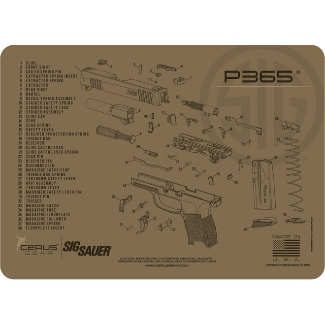 SIG SAUER® P365 Schematic Handgun Mat