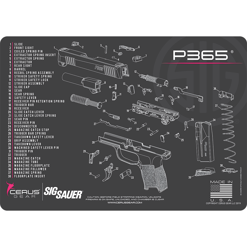 SIG SAUER® P365 Schematic Handgun Mat