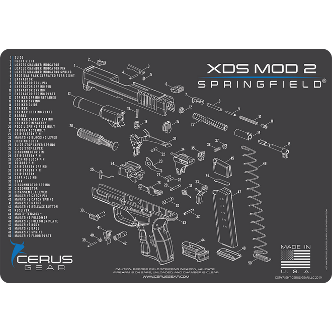 Springfield XDS MOD.2® Schematic Handgun Mat