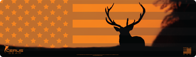 Elk Silhouette Sunset Wildlife Gun Mat