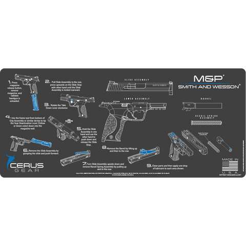 Gun Cleaning Mats with Diagrams | Gun Cleaning Pads