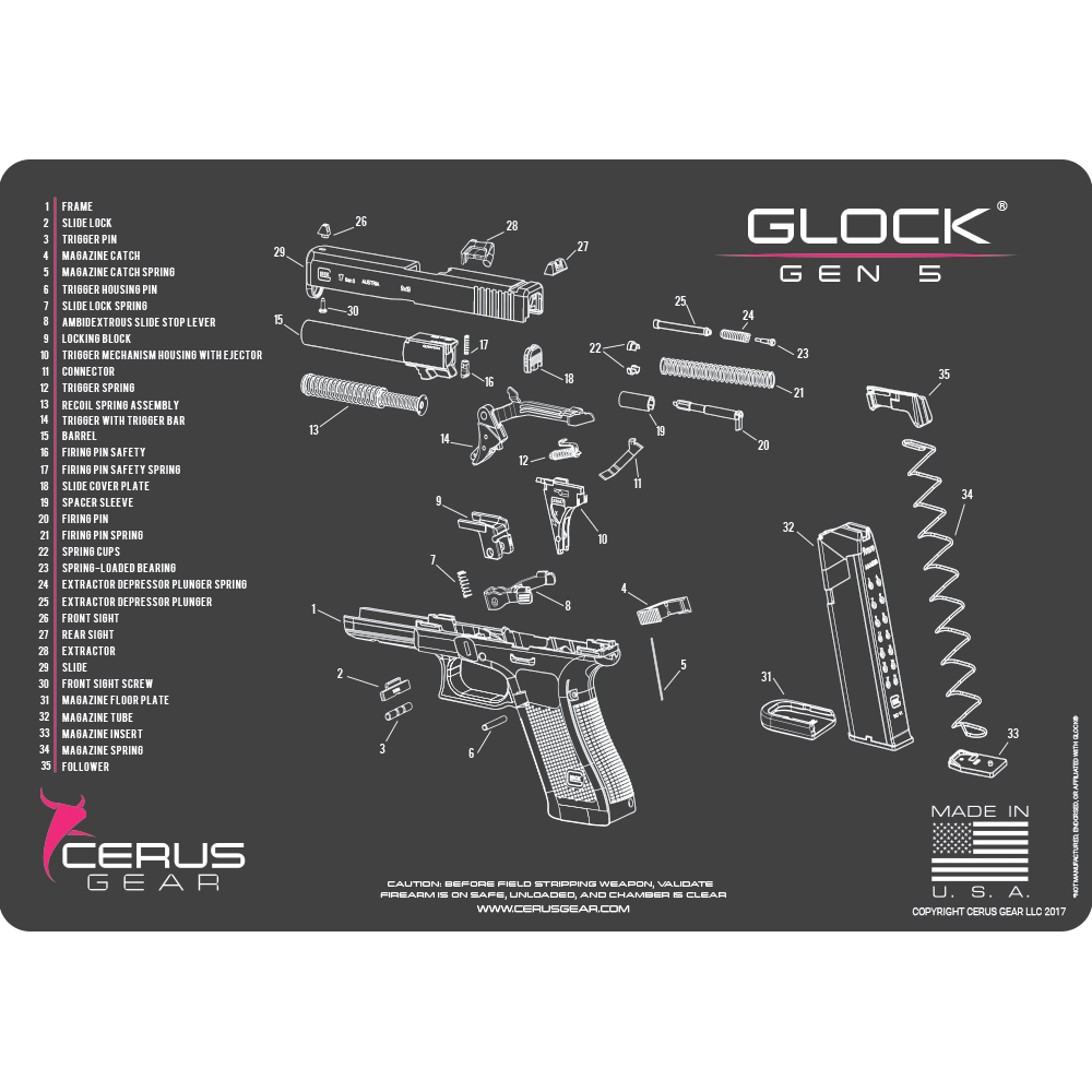 BEST GLOCK GEN 5 CLEANING MAT FOR WOMEN IN PINK