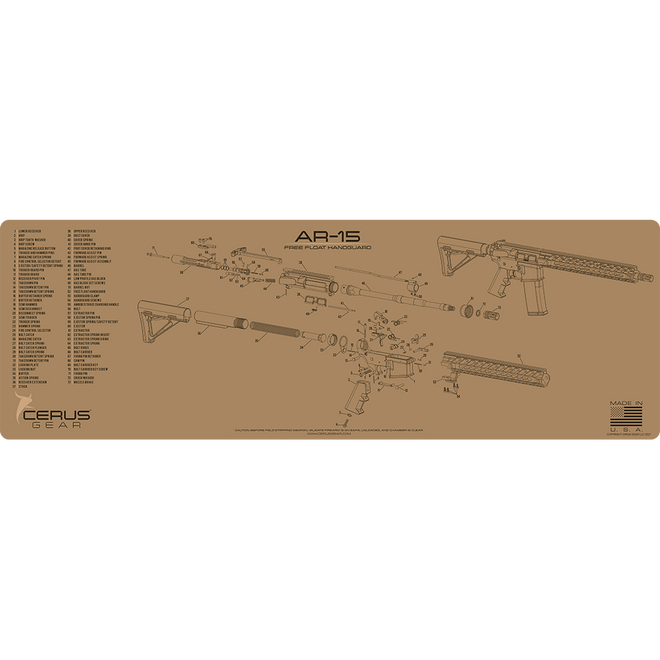AR-15 Free Float Handguard Schematic Rifle Mat