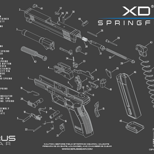 Springfield XD Gun Cleaning Mat (Schematic) | Cerus Gear