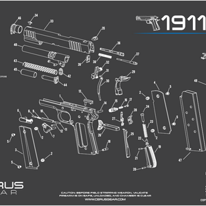 1911 Schematic Cleaning Mat | Gun Maintenance | Cerus Gear