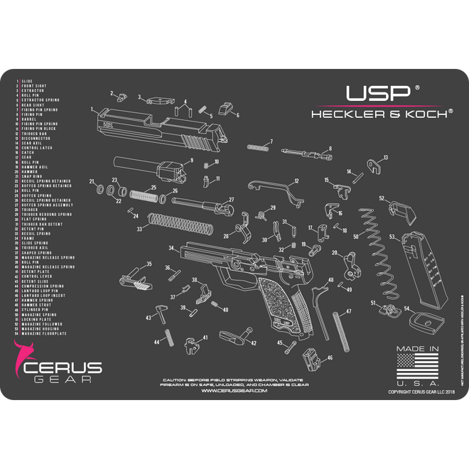 Heckler & Koch® USP® Schematic Handgun Mat