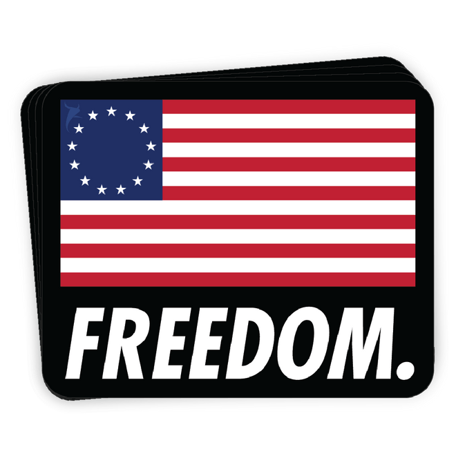 Freedom Flag Decal Die Cut Sticker Indoor/Outdoor Use Size: 4" x 3.25"