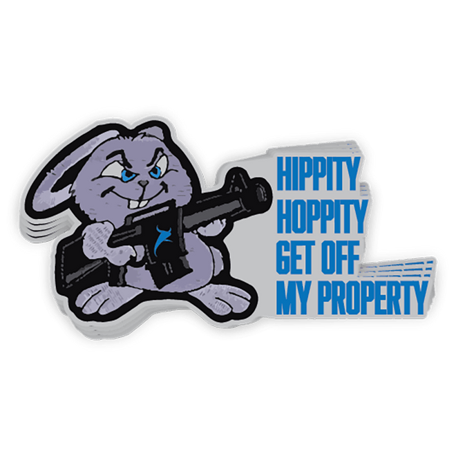 Hippity-Hoppity Decal Die Cut Sticker Indoor/Outdoor Use Size: 4" x 2"