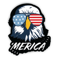 'Merica Eagle Decal Die Cut Sticker Indoor/Outdoor Use Size: 3.25" x 4". Patriotic sticker