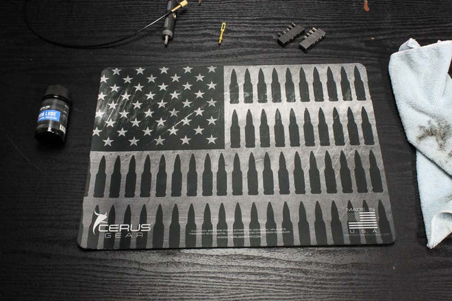 Bullet Flag Handgun Mat